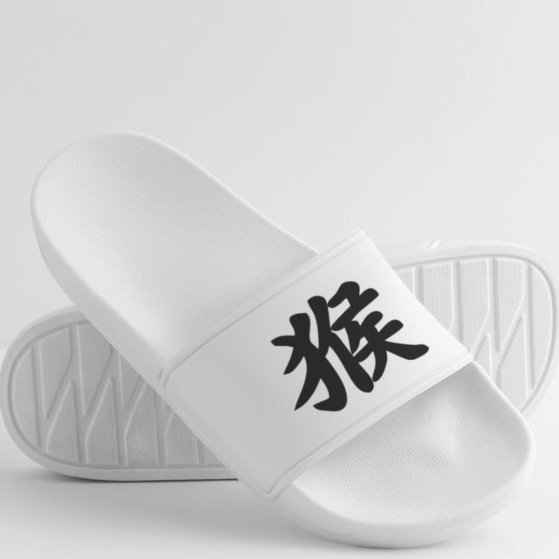 Chinese script monkey shadow image Women’s Pool Sliders