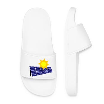 Une rangée de panneaux solaires avec soleil pour générer - Claquettes Femme - blanc - Devant
