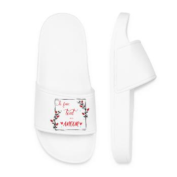 je fais tout avec amour - Claquettes Femme - blanc - Devant