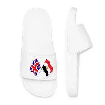 Flag of England and flag Egypt - Women’s Pool Sliders - white - Front