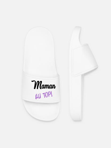 MAMAN. FÊTE DES MÈRES - Claquettes Femme - blanc