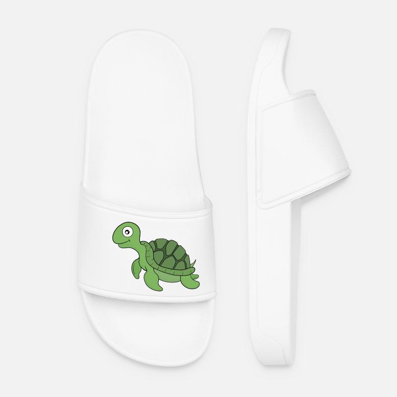 A friendly turtle - Women’s Pool Sliders - white