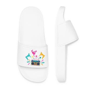 Boombox Neon Dancing Silhouettes - Women’s Pool Sliders - white - Front