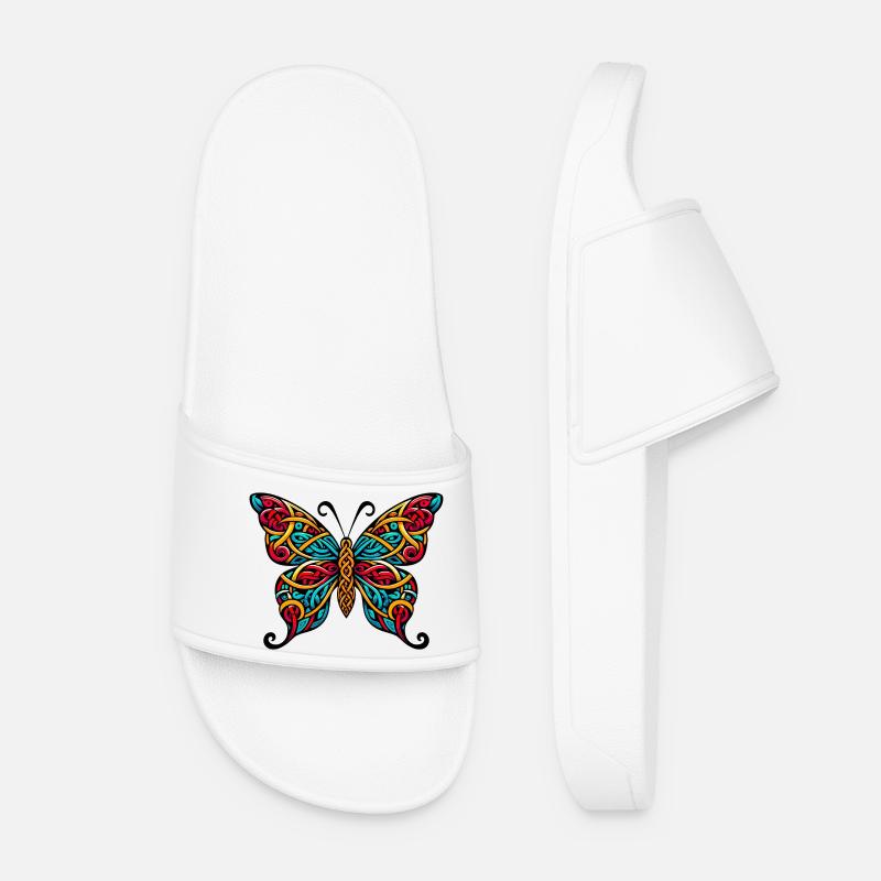 Schmetterling - Frauen Badelatschen - Weiß