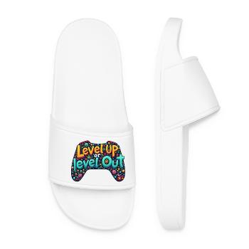 NIVEAU SUPÉRIEUR, OU NIVEAU SUPÉRIEUR, CITATION DE JEU - Claquettes Femme - blanc - Devant