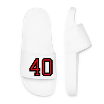 40. 40 ANS. 40e ANNIVERSAIRE. ANNIVERSAIRE 40 ANS. - Claquettes Femme - blanc - Devant