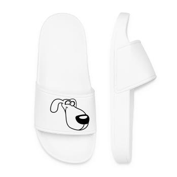 Dog Face Funny Silly Funny Crazy Comic - Women’s Pool Sliders - white - Front
