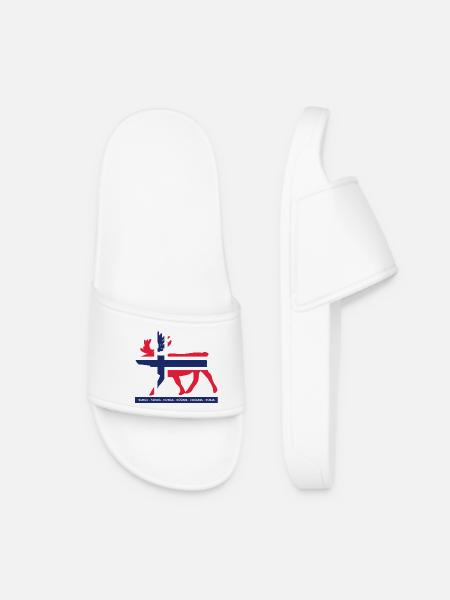Norge - Noreg - Norga - Nöörje - Vuodna - Norja - Claquettes Femme - blanc