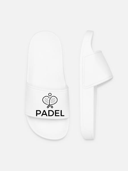 Padel Tennis - T-shirt avec raquettes en noir - Claquettes Femme - blanc
