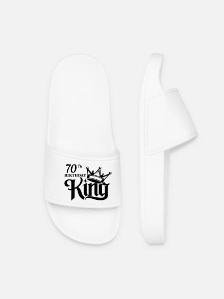 70th Birthday king - Women’s Pool Sliders - white