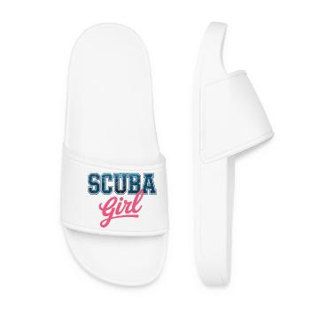 Scuba Girl Tauch-Design - Frauen Badelatschen - Weiß - Vorne