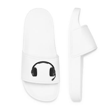 Headphones with mic - Women’s Pool Sliders - white - Front