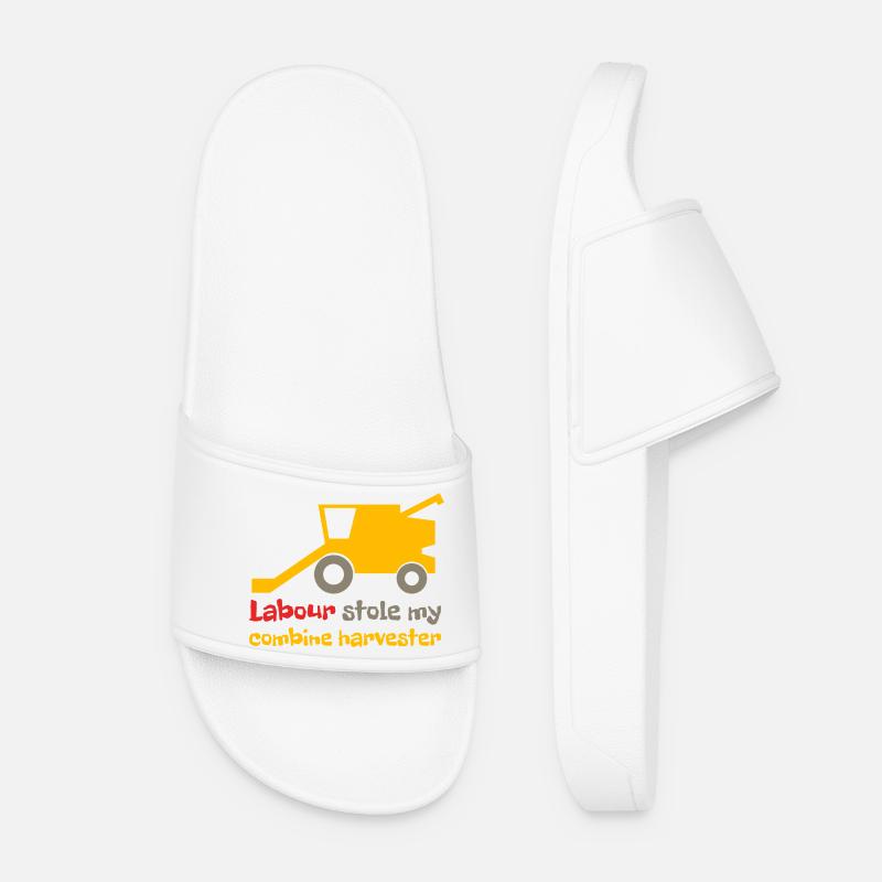 Labour stole my combine harvester - Women’s Pool Sliders - white