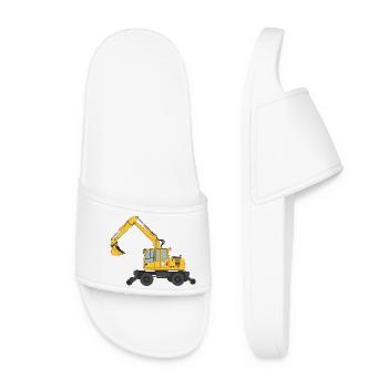 Road-rail excavator Excavator track construction - Women’s Pool Sliders - white - Front