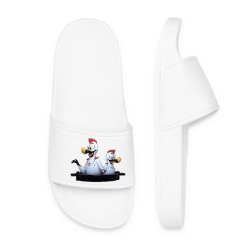 Seagull duo on jetty - Women’s Pool Sliders - white - Front