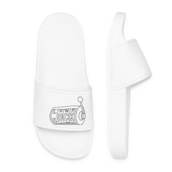 Luck vs. Fuck – Funny Gambling Saying - Women’s Pool Sliders - white - Front