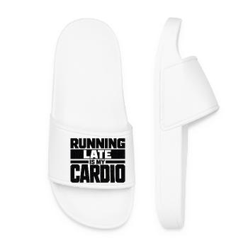 Running Late Is My Cardio Spruch Zitat - Frauen Badelatschen - Weiß - Vorne
