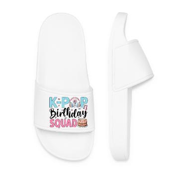 K-Pop Birthday Squad - Women’s Pool Sliders - white - Front