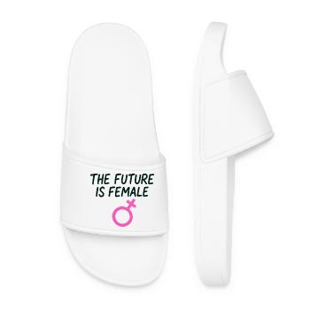 Female Spruch Empowerment Frauenpower - Frauen Badelatschen - Weiß - Vorne