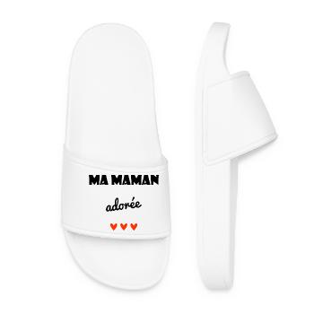 MOM. MOTHER'S DAY. HEART. FEAST. HAPPY BIRTHDAY - Women’s Pool Sliders - white - Front