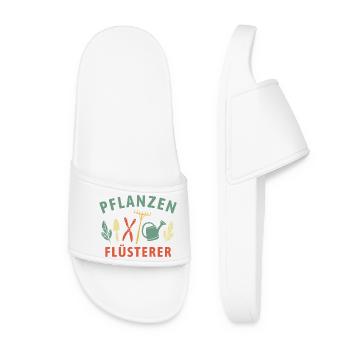 Pflanzen Flüsterer - Retro Gärtner Natur - Frauen Badelatschen - Weiß - Vorne