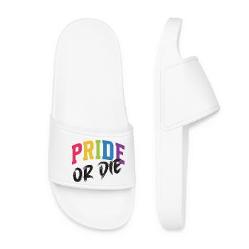 LGBT Pride Month - Pride or Die - Women’s Pool Sliders - white - Front