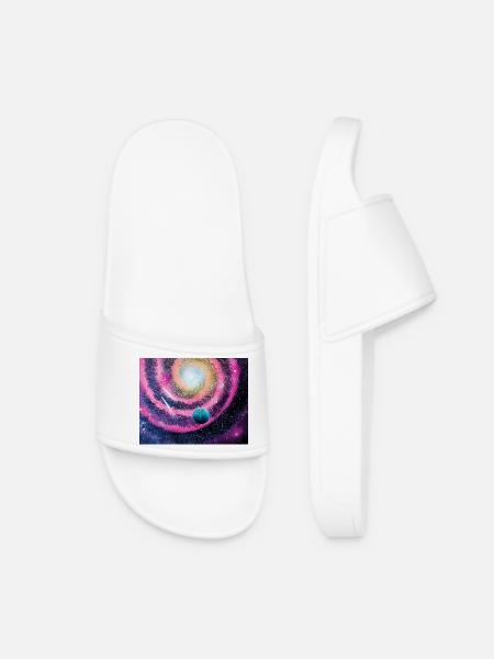 Pink Galaxy - Women’s Pool Sliders - white