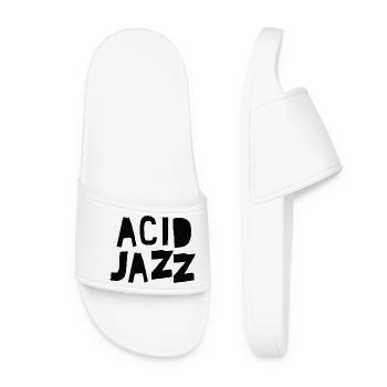 Acid Jazz Fetter Pinseltext - Frauen Badelatschen - Weiß - Vorne
