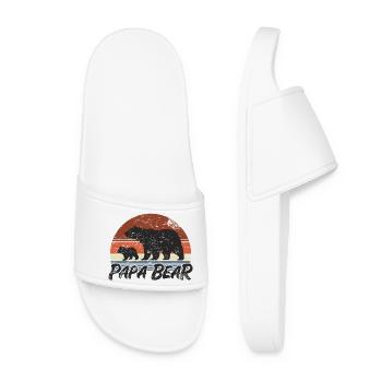 Papa Bear - Father Father's Day Gift - Women’s Pool Sliders - white - Front