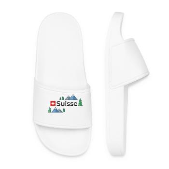 Suisse Suisse Suisse  - Claquettes Femme - blanc - Devant