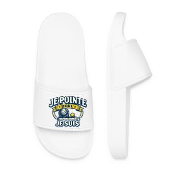 Je Pointe Donc Je Suis Pétanque - Claquettes Femme - blanc - Devant