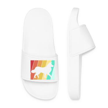 Border Collie - Claquettes Femme - blanc - Devant