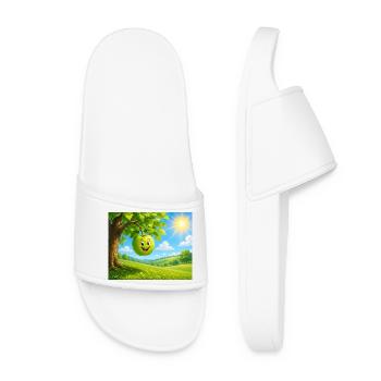 Cheerful apple in the sun garden - Women’s Pool Sliders - white - Front