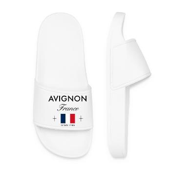 Avignon France coordinates travel souvenir - Women’s Pool Sliders - white - Front