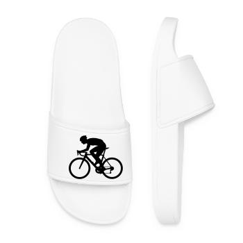 Road Bike Silhouette Cycling - Women’s Pool Sliders - white - Front