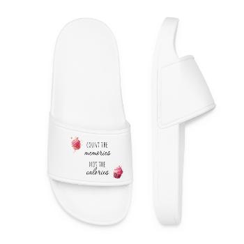 Count the memories, not the calories. - Women’s Pool Sliders - white - Front