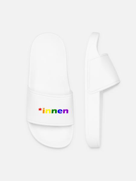 *innen Gendern - Frauen Badelatschen - Weiß