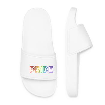 PRIDE arc-en-ciel LGBTQ gay - Claquettes Femme - blanc - Devant
