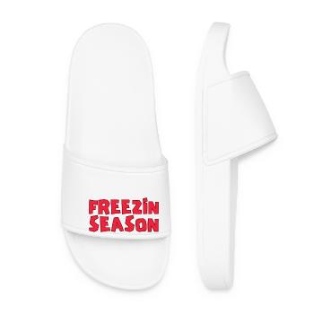 Funny Freezin Season, Winter Season Lovers - Women’s Pool Sliders - white - Front