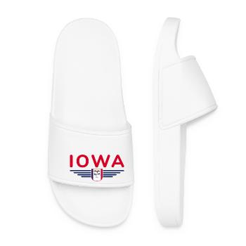 Iowa Fan T-Shirt – Your State! - Women’s Pool Sliders - white - Front