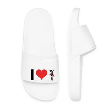 I Love Ballet - Sports Sticker - Women’s Pool Sliders - white - Front