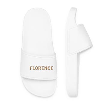 FLORENCE – Renaissance Stone Typography - Women’s Pool Sliders - white - Front
