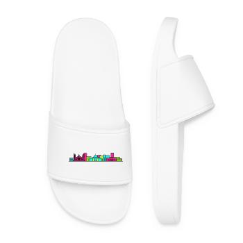 Islamabad City Skyline Faisal Mosque Art - Women’s Pool Sliders - white - Front