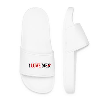I Love Me I Love Men Selbstliebe Feminismus - Frauen Badelatschen - Weiß - Vorne