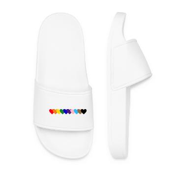 Regenbogen_Herzen_Pride - Women’s Pool Sliders - white - Front