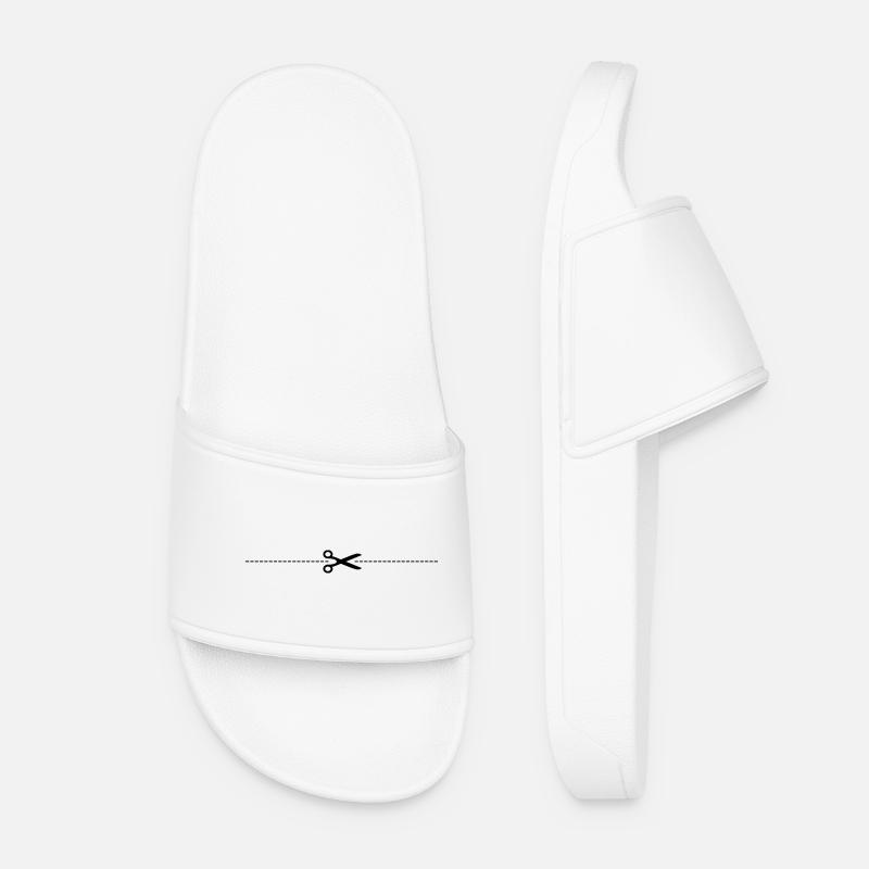 Scissors with cutting line - Women’s Pool Sliders - white