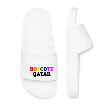 Boycott qatar - Women’s Pool Sliders - white - Front