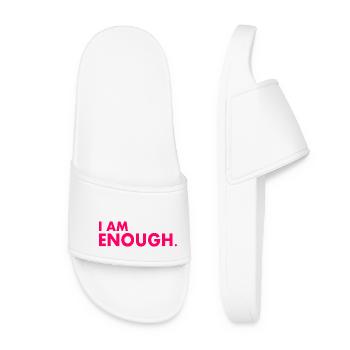 I am enough - Frauen Badelatschen - Weiß - Vorne