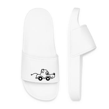 chien voiture jouet roues motrices télécommandées mignon - Claquettes Femme - blanc - Devant