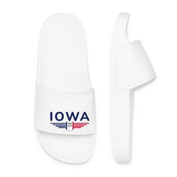 Iowa Fan T-Shirt – Your State! - Women’s Pool Sliders - white - Front